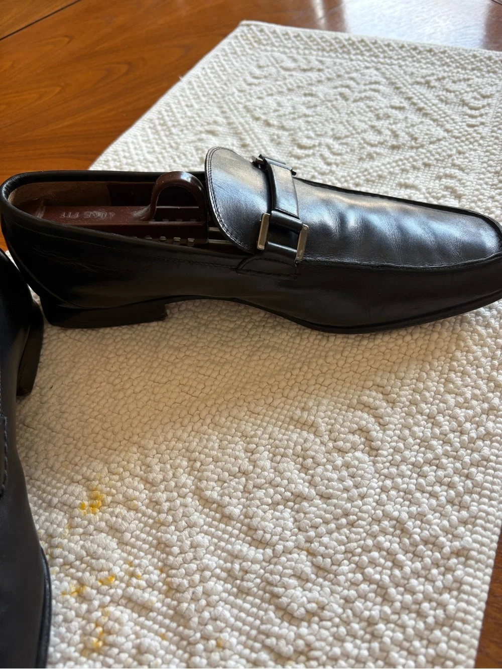 Fratelli Rossetti Black Leather Slip-On Loafers with Metal Bit